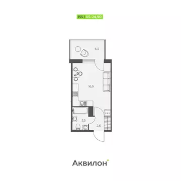 Квартира-студия: Заневское городское поселение, Кудрово, Солнечная ...