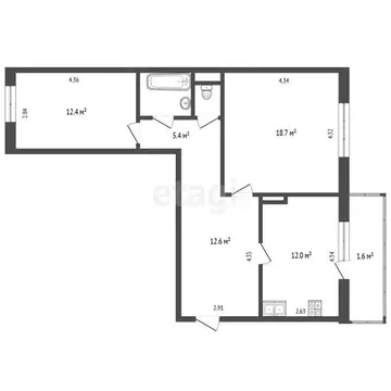 2-комнатная квартира: Омск, улица 70 лет Октября, 11 (65 м)