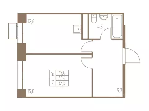 1-к кв. Московская область, Пушкино Фабрикант жилой комплекс, 1 (41.4 ...