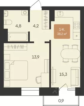1-к кв. Ямало-Ненецкий АО, Новый Уренгой Созидателей мкр, Атмосфера. ...