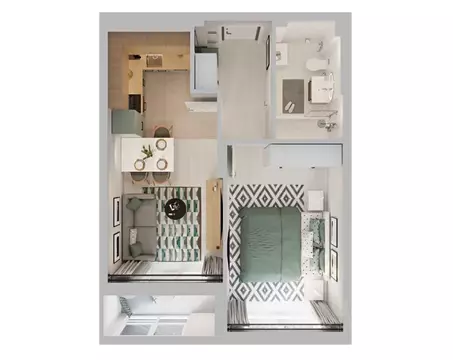 1-к кв. Калининградская область, Светлогорск пос. Отрадное,  (38.84 м)