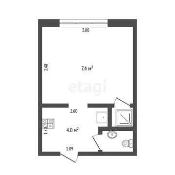 Квартира-студия: Тюмень, улица Парфёнова, 20 (11.8 м)