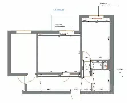 2-к кв. Ярославская область, Ярославль ул. Городской Вал, 14а (42.9 м)