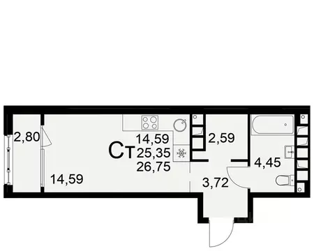 1-к кв. Рязанская область, Рязань пос. Ворошиловка, Символ жилой ...