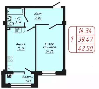 1-к кв. Ставропольский край, Кисловодск ул. Фоменко (42.5 м)