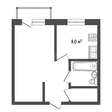 1-комнатная квартира: Челябинск, Комсомольский проспект, 43 (30 м)