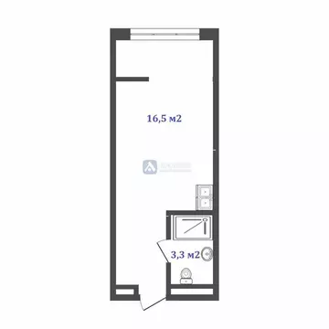 Квартира-студия: Тюмень, улица Республики, 205к1 (20 м)