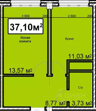 1-к кв. Ставропольский край, Ессентуки ул. Благодатная, 22к3 (37.1 м)