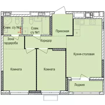 2-к кв. Удмуртия, Ижевск Автопроизводство жилрайон, Норвежский Лес ...