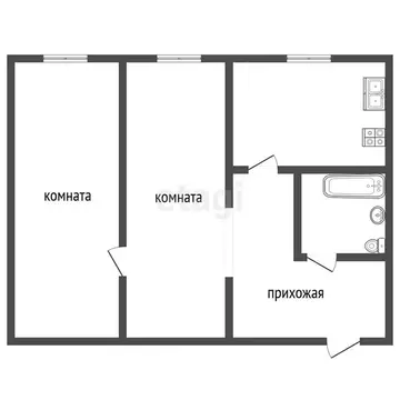 2-комнатная квартира: Заводоуковск, улица Дзержинского, 3 (45.7 м)