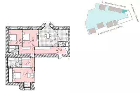 4-комнатная квартира: Москва, улица Большая Полянка, 44 (169.8 м)