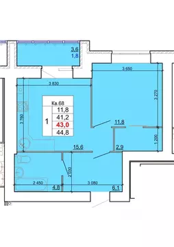 1-к кв. Костромская область, Кострома Кинешемское ш., 88 (43.0 м)