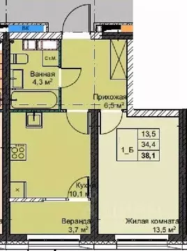 1-к кв. Приморский край, Владивосток Бам мкр,  (38.1 м)
