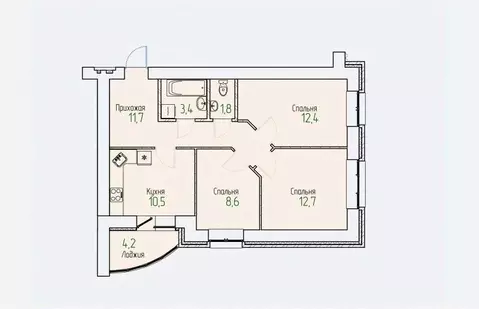 3-к кв. Кировская область, Киров Мурашинский проезд, 7 (63.2 м)