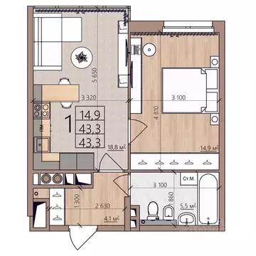 1-к кв. Рязанская область, Рязань пос. Шпалозавода, Окская Стрелка ...