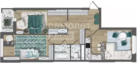 2-к кв. Липецкая область, Липецк ул. Тельмана, 1 (73.0 м)