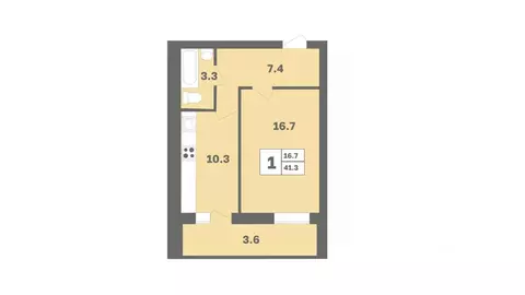 1-к кв. Башкортостан, Уфа Дагестанская ул., лит12 (41.3 м)