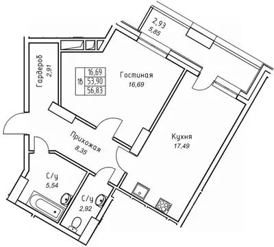 1-к кв. Саха (Якутия), Якутск 11-й кв-л,  (56.83 м)
