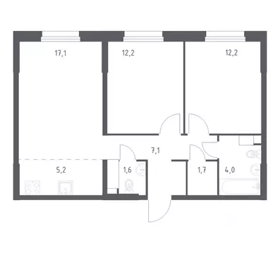 2-к кв. Москва Сосенское поселение, просп. Куприна, 40к9 (58.7 м)
