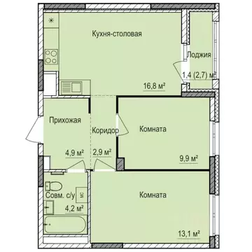 2-к кв. Удмуртия, Ижевск Буммаш жилрайон, Покровский жилой комплекс ...