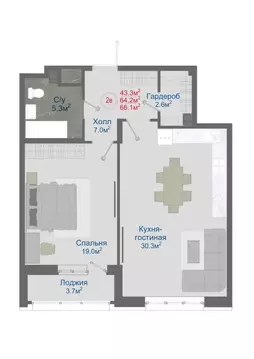 2-к кв. Воронежская область, Новоусманский район, пос. Отрадное ул. ...