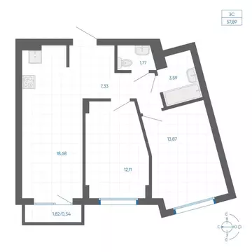 2-к кв. Челябинская область, Челябинский городской округ, пос. ...