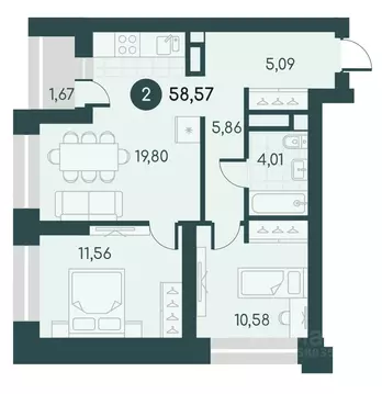 2-к кв. Курганская область, Курган Малиновые высоты жилой комплекс ...
