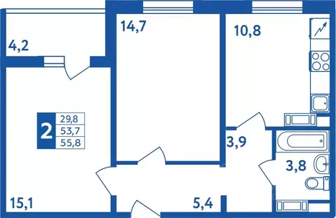 2-к кв. Башкортостан, Уфа Дема жилрайон, Новая Дема жилой комплекс ...