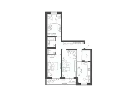 3-к кв. Волгоградская область, Волгоград Квартал жилой комплекс (83.68 ...