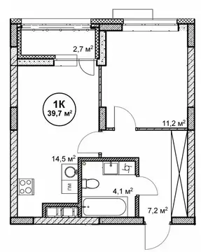 1-комнатная квартира: Нижний Новгород, посёлок Cовхоза Цветы (39.7 м)