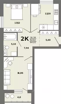 2-к кв. Алтай, Майминский район, с. Майма  (64.02 м)