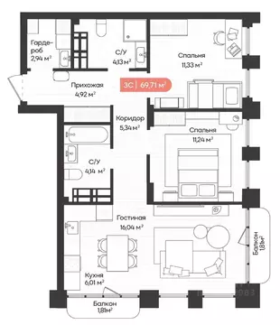 3-к кв. Новосибирская область, Новосибирск Ленинградская ул., 342 ...