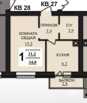 1-к кв. Ивановская область, Ивановский район, Богданихское с/пос, д. ...