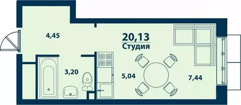 1-к кв. Башкортостан, Уфа ул. Ивана Спатара, 14 (20.13 м)