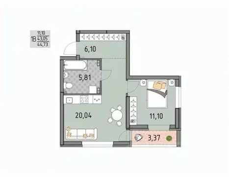 1-к кв. Свердловская область, Екатеринбург Юго-Западный жилрайон, ...