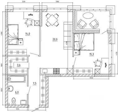 3-к кв. Кемеровская область, Кемерово ул. Терешковой, 39Б (73.7 м)