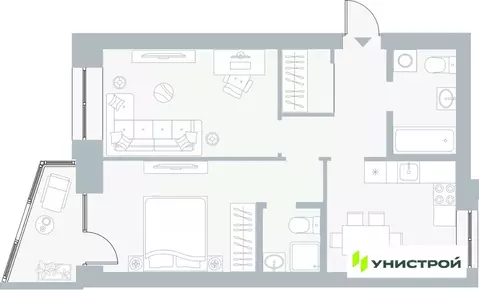 2-к кв. Пермский край, Пермь Рионская ул., 4А (56.68 м)