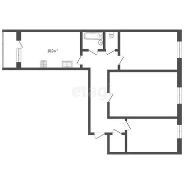 3-комнатная квартира: Тобольск, 6-й микрорайон, 120Б (67 м)