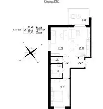2-к кв. Ленинградская область, Тосненский район, Федоровское городское ...