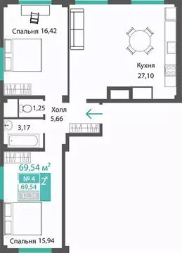 2-к кв. Крым, Симферопольский район, с. Мирное ПроПолис жилой комплекс ...