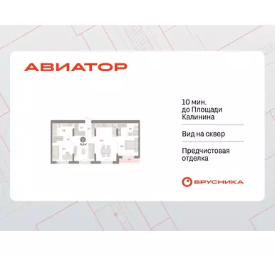 2-комнатная квартира: Новосибирск, улица Аэропорт, 90 (78.63 м)