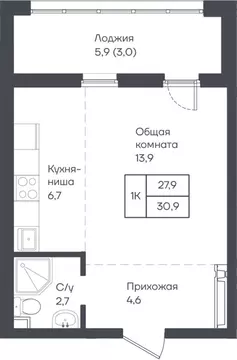 1-к кв. Алтайский край, Барнаул тракт Павловский (30.9 м)