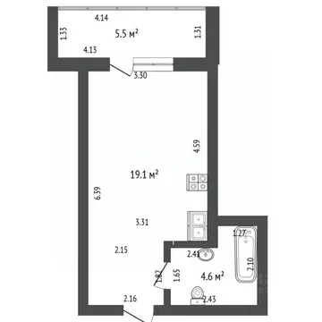 Студия Башкортостан, Стерлитамак Набережная ул., 3/2 (23.4 м)