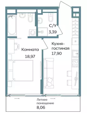 1-к кв. Крым, Саки ул. Морская (48.32 м)