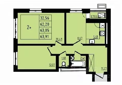2-к кв. Башкортостан, Уфа Затон-Восточный жилрайон, Новаленд мкр,  ...