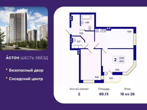 2-к кв. Новосибирская область, Новосибирск Северо-Чемской жилмассив, ...