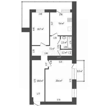 2-к кв. Мордовия, Саранск просп. Ленина, 27 (62.4 м)