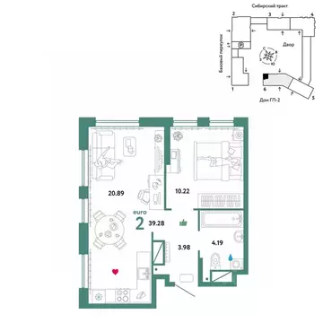2-к кв. Свердловская область, Екатеринбург Сибирский мкр, Жилой ...