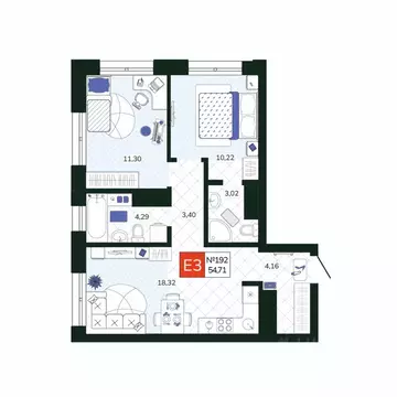 2-к кв. Тульская область, Тула Мясново мкр, Желания жилой комплекс ...