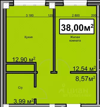 1-к кв. Ставропольский край, Ессентуки ул. Благодатная, 22к3 (38.0 м)